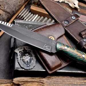 Lot #006 CFK IPAK Handmade D2 Custom PINE CONE Large Hunting Chopper Camping Sport Knife
