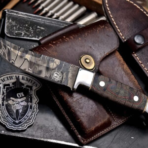 Lot #010 CFK HILL & CREEK Handmade CAMO D2 Tool Steel Hunting BIG GAME Skinner Knife