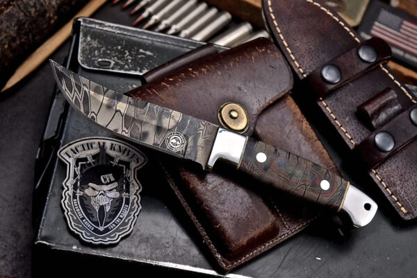 Lot #010 CFK HILL & CREEK Handmade CAMO D2 Tool Steel Hunting BIG GAME Skinner Knife